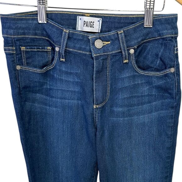 PAIGE SKYLINE ANKLE PEG Premium Stretch Low Rise Skinny Dark Wash Jeans 27 - Picture 5 of 14